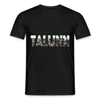 Tallinn Estland Photoart City Stadt Altstadt - Männer T-Shirt - Schwarz - Vorne - AI Model Male 178 light (178cm)