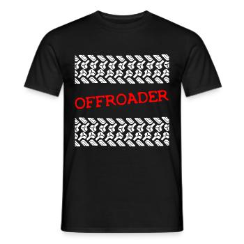 Offroader 4x4 four-wheel tire tracks off-road vehicle - Men's T-Shirt - black - Front - AI Model Male 178 light (178cm)