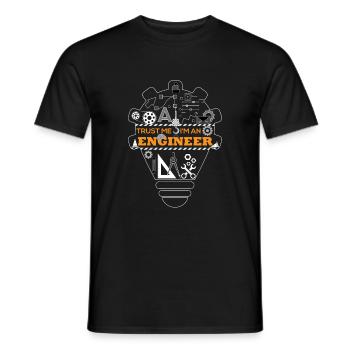 Croyez-moi, je suis un ingénieur - shirt avec des outils - T-shirt homme - noir - Devant - AI Model Male 178 light (178cm)