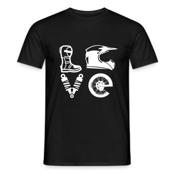 Motocross Love - Motorcycle Gift - Men's T-Shirt - black - Front - AI Model Male 178 light (178cm)