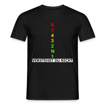 Motorrad Gangschaltung Gänge Bike Biker Bikes - Männer T-Shirt - Schwarz - Vorne - AI Model Male 178 light (178cm)