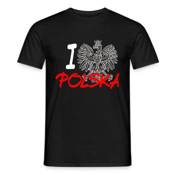 POLSKA - J'aime Polska - Cadeau - Polska - chemise - T-shirt homme - noir - Devant - AI Model Male 178 light (178cm)