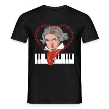 Ich liebe Beethoven Komponist Pianist Klassik - Männer T-Shirt - Schwarz - Vorne - AI Model Male 178 light (178cm)