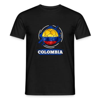 Soccer country flag of Colombia - Men's T-Shirt - black - Front - AI Model Male 178 light (178cm)