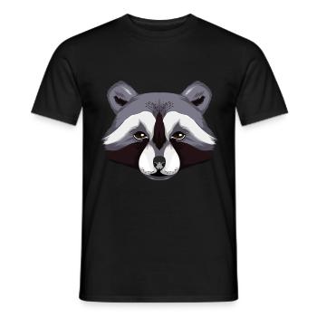 Waschbär - Männer T-Shirt - Schwarz - Vorne - AI Model Male 178 light (178cm)