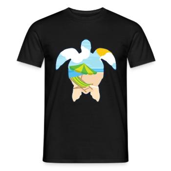 Tortue d'été / tortue / été / soleil - T-shirt homme - noir - Devant - AI Model Male 178 light (178cm)