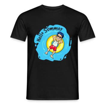 Bonjour l'été et le soleil - T-shirt homme - noir - Devant - AI Model Male 178 light (178cm)
