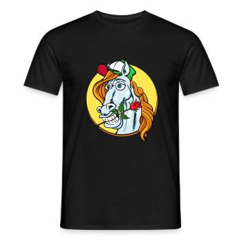 Romeo Lover Horse (horse) - Men's T-Shirt - black - Front - AI Model Male 178 light (178cm)