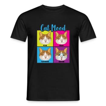 Funny Cat Moods - Men's T-Shirt - black - Front - AI Model Male 178 light (178cm)