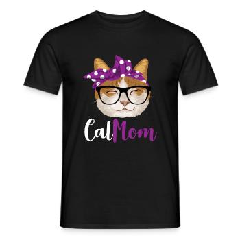 Maman de chat / maman de chats - T-shirt homme - noir - Devant - AI Model Male 178 light (178cm)