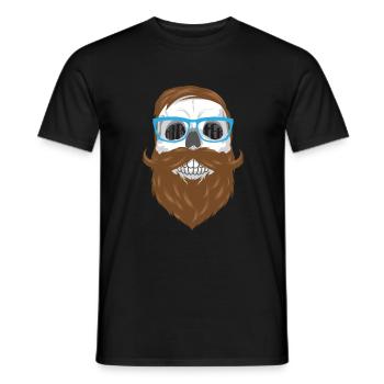 Skull Hipster - Männer T-Shirt - Schwarz - Vorne - AI Model Male 178 light (178cm)