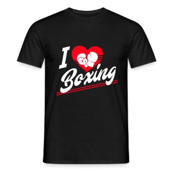 J'adore la boxe - T-shirt homme - noir - Devant - AI Model Male 178 light (178cm)
