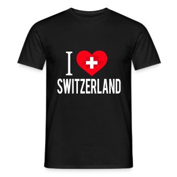 I Love Switzerland / Schweiz - Men's T-Shirt - black - Front - AI Model Male 178 light (178cm)