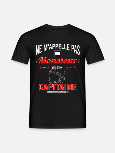 Sapeur pompier capitaine - T-shirt homme - noir