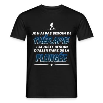 Pas besoin de thérapie juste de la plongée - T-shirt homme - noir - Devant - AI Model Male 178 light (178cm)