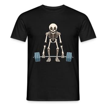 Funny skeleton weightlifting - Men's T-Shirt - black - Front - AI Model Male 178 light (178cm)
