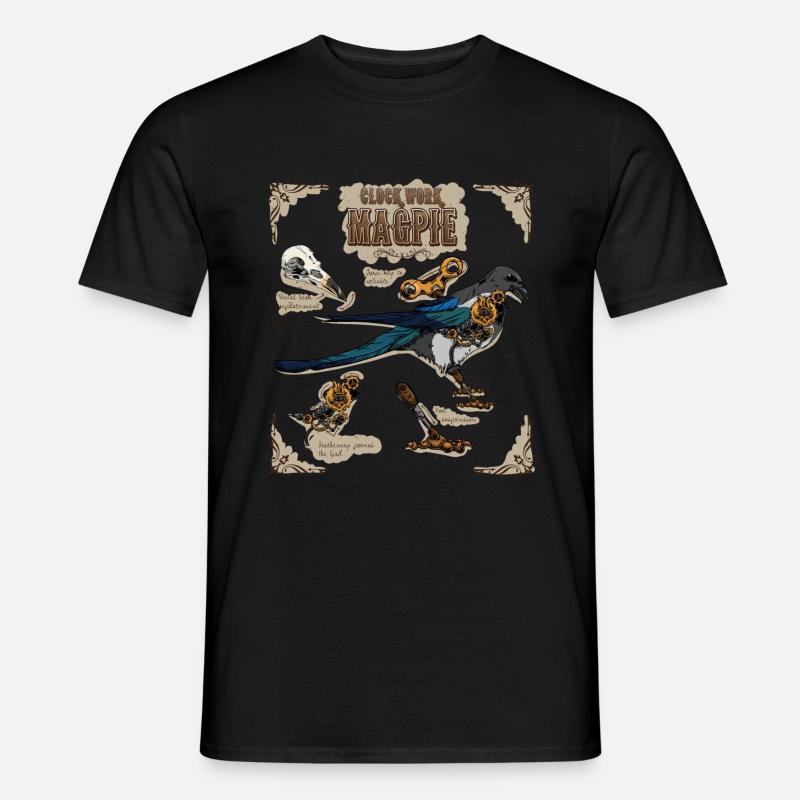 Stephunk Clockwork Magpie - T-shirt homme - noir