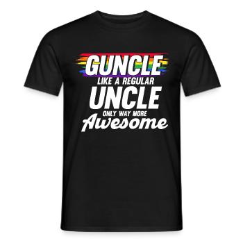 Guncle LGBTQ Gay Uncle Gift - Men's T-Shirt - black - Front - AI Model Male 178 light (178cm)