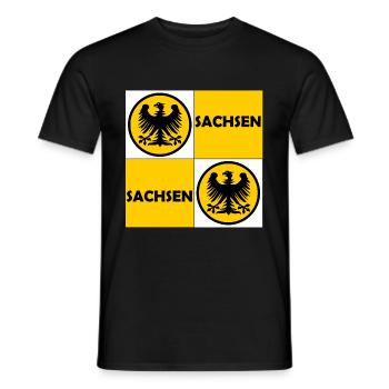 The Saxon - Men's T-Shirt - black - Front - AI Model Male 178 light (178cm)
