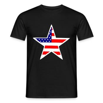 Étoile américaine - T-shirt homme - noir - Devant - AI Model Male 178 light (178cm)