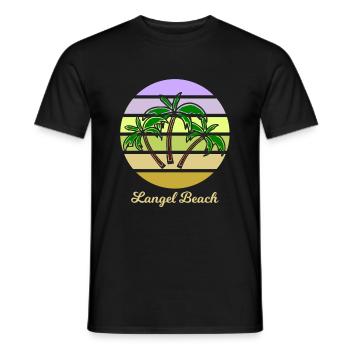 Langel Vacances à la plage - T-shirt homme - noir - Devant - AI Model Male 178 light (178cm)