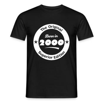 Born in 2000 - Men's T-Shirt - black - Front - AI Model Male 178 light (178cm)