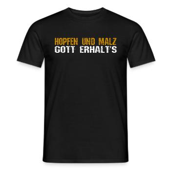 Hopfen und Malz, Gott erhalt's. Spruch Lustig Bier - Männer T-Shirt - Schwarz - Vorne - AI Model Male 178 light (178cm)