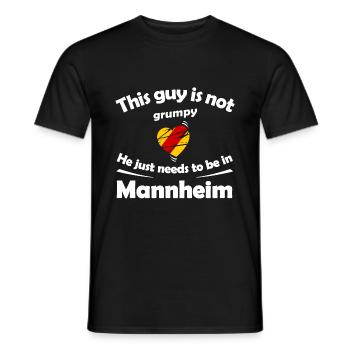 Daheim in Mannheim - Männer T-Shirt - Schwarz - Vorne - AI Model Male 178 light (178cm)