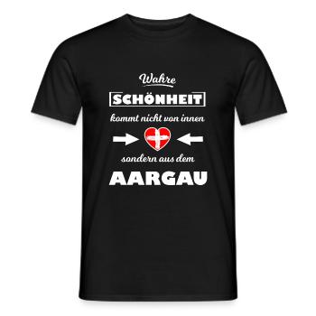 Die Aargauer - Männer T-Shirt - Schwarz - Vorne - AI Model Male 178 light (178cm)