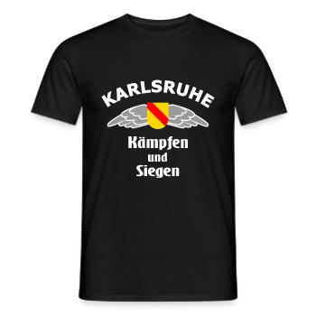 Zuhause in Karlsruhe - Männer T-Shirt - Schwarz - Vorne - AI Model Male 178 light (178cm)