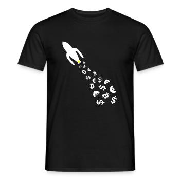 The Investor Rocket - Men's T-Shirt - black - Front - AI Model Male 178 light (178cm)