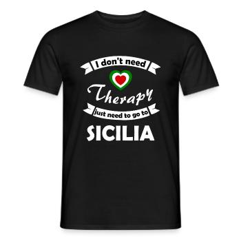 At home in Sicily - Men's T-Shirt - black - Front - AI Model Male 178 light (178cm)