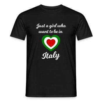La fille d’Italie - T-shirt homme - noir - Devant - AI Model Male 178 light (178cm)