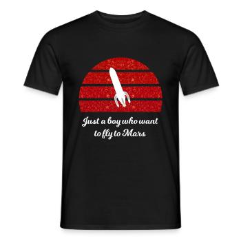 Der Flug ins Weltall - Männer T-Shirt - Schwarz - Vorne - AI Model Male 178 light (178cm)