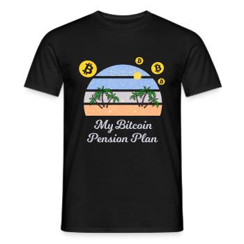Le plan de retraite avec Bitcoin - T-shirt homme - noir - Devant - AI Model Male 178 light (178cm)