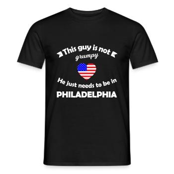 Philadelphie en Amérique - T-shirt homme - noir - Devant - AI Model Male 178 light (178cm)