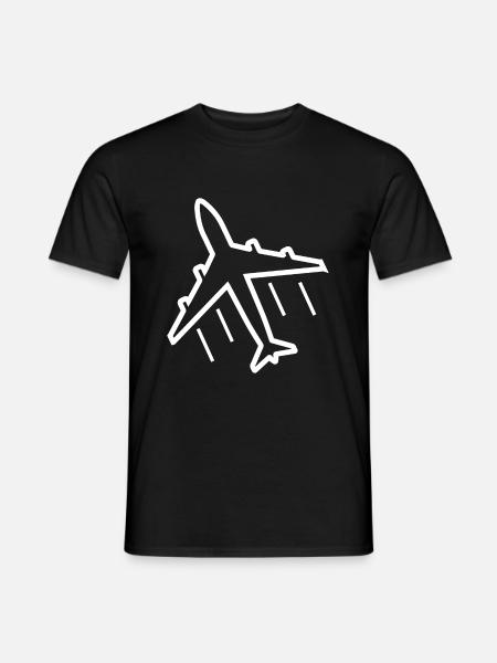 Flugzeug am Himmel - Männer T-Shirt - Schwarz