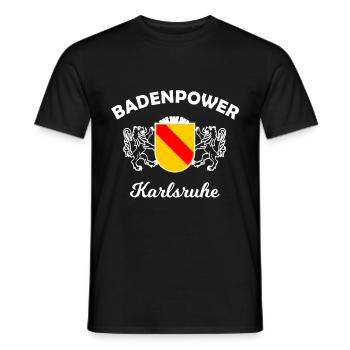 Die Heimatstadt Karlsruhe - Männer T-Shirt - Schwarz - Vorne - AI Model Male 178 light (178cm)