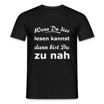 Funny saying: Keep your distance - Men's T-Shirt - black - Front - AI Model Male 178 light (178cm)