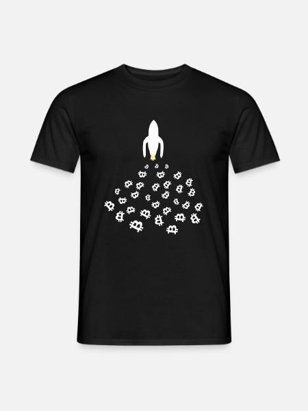 The Bitcoin Moon Rocket - Men's T-Shirt - black