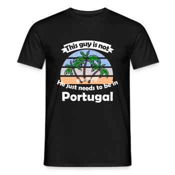 Les vacances au Portugal - T-shirt homme - noir - Devant - AI Model Male 178 light (178cm)