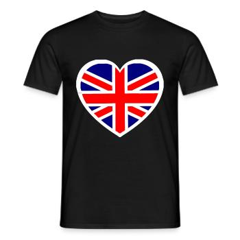 The British Heart - Men's T-Shirt - black - Front - AI Model Male 178 light (178cm)