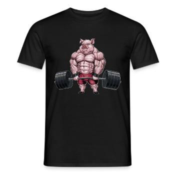 Schwein Gewichtheben Fitness-Studio - Männer T-Shirt - Schwarz - Vorne - AI Model Male 178 light (178cm)