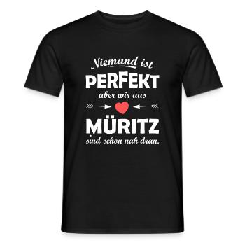 Müritz à l’est - T-shirt homme - noir - Devant - AI Model Male 178 light (178cm)