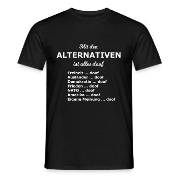 The political alternative - Men's T-Shirt - black - Front - AI Model Male 178 light (178cm)
