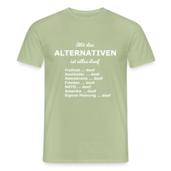 The political alternative - Men's T-Shirt - sage - Front - AI Model Male 178 light (178cm)