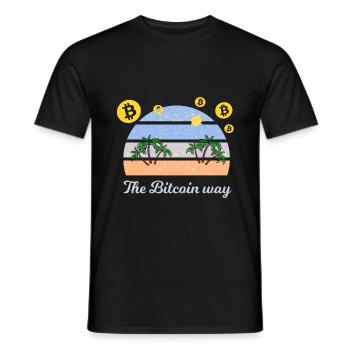 The path to Bitcoin - Men's T-Shirt - black - Front - AI Model Male 178 light (178cm)