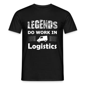 The legends of logistics - Men's T-Shirt - black - Front - AI Model Male 178 light (178cm)
