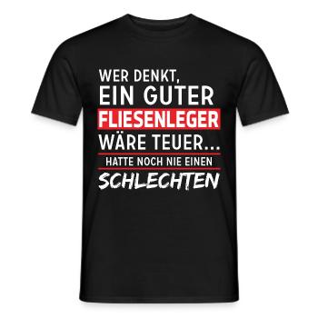 fliesenleger - Männer T-Shirt - Schwarz - Vorne - AI Model Male 178 light (178cm)