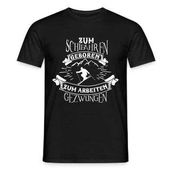 Zum Schifahren geboren - Männer T-Shirt - Schwarz - Vorne - AI Model Male 178 light (178cm)